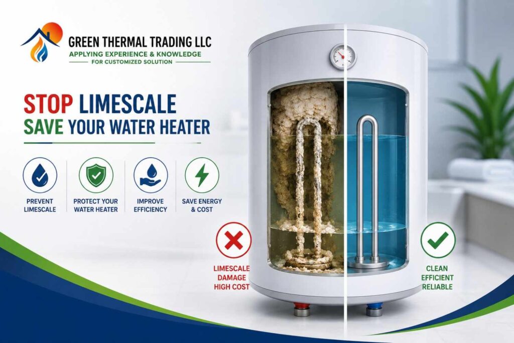 Limescale Damage in Water Heaters.